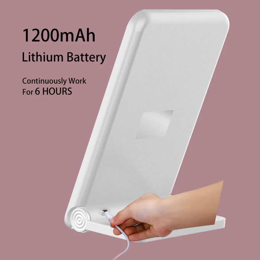 Тонкое прямоугольное зеркало для макияжа M19 с аккумулятором и светодиодной подсветкой