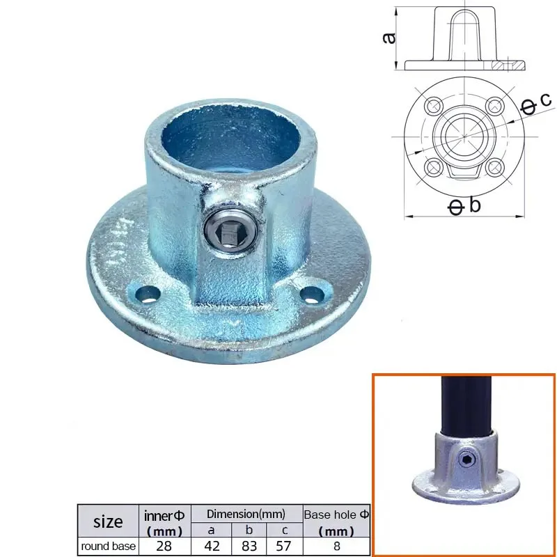 Galvanized Malleable Iron Pipe Clamp Fittings Safety Guard Rail Pipe Clamp