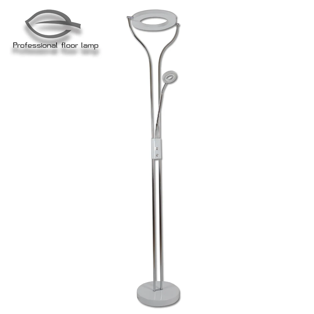 New Design Marble Glass Circle Shade 30W+5W SMD 3000K High Lumen Mother And Son Floor Lamp