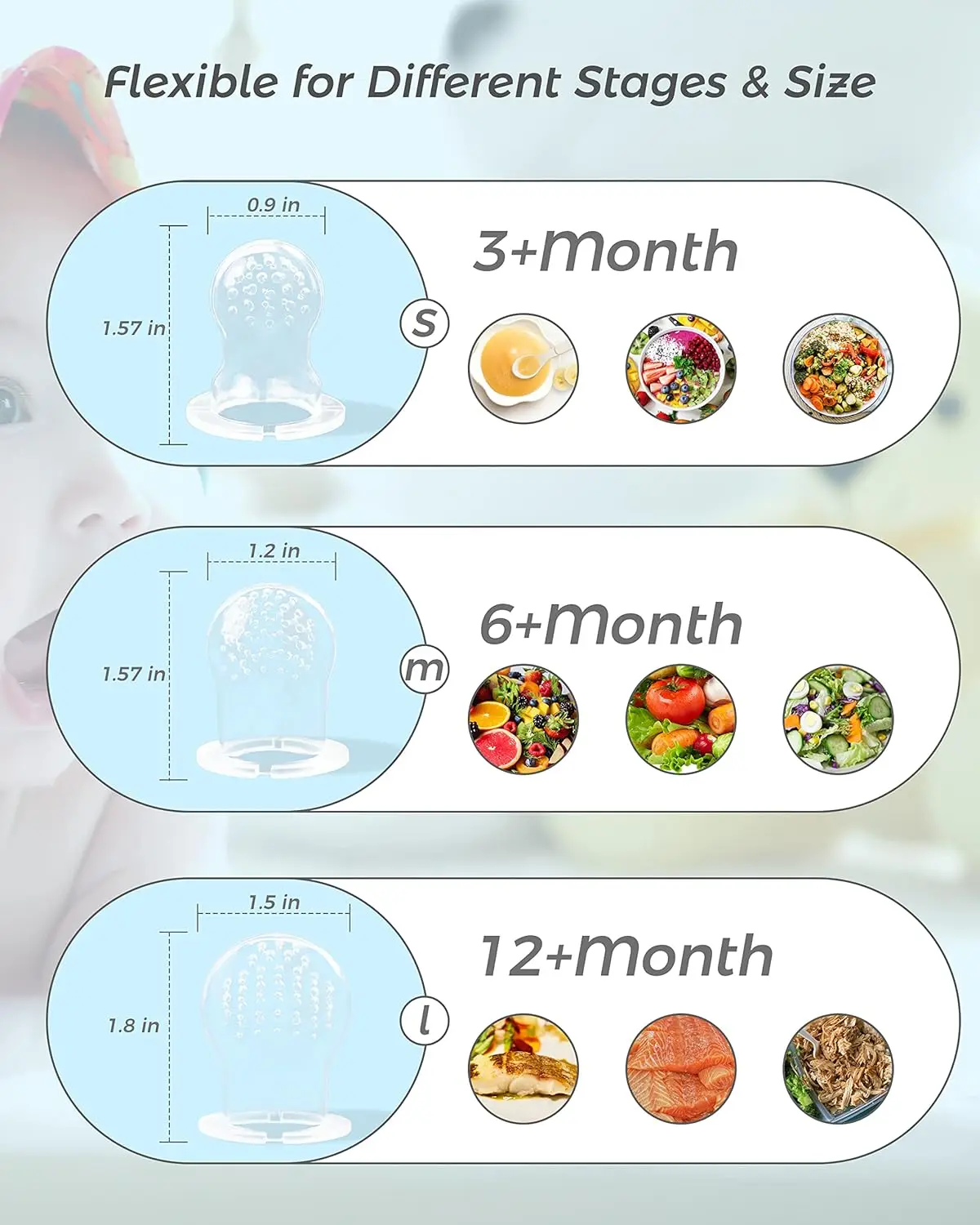 Wholesale Baby First Stage Food Feeder Fruit Pacifier Freezer Fruit Nipple For Baby Teething Feeder Set