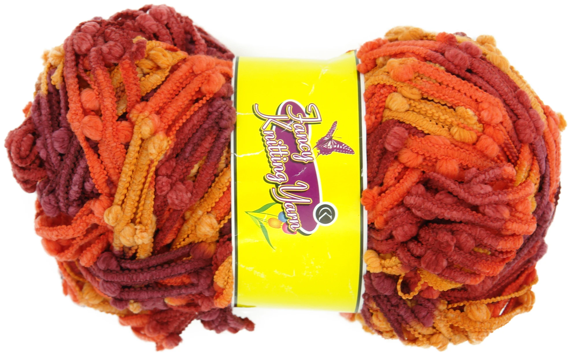 Hot sale customized 100gram per pcs bulky mixed color yarn 100%acrylic hand knitting yarn chunky fancy ice line yarn for crochet