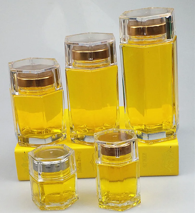 hot selling wholesale price available different sizes high end hexagon glass honey jar