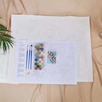 
Factory wholesale hand-painted oil paintings of The back of a violin girl 40*50CM DIY oil painting by numbers 