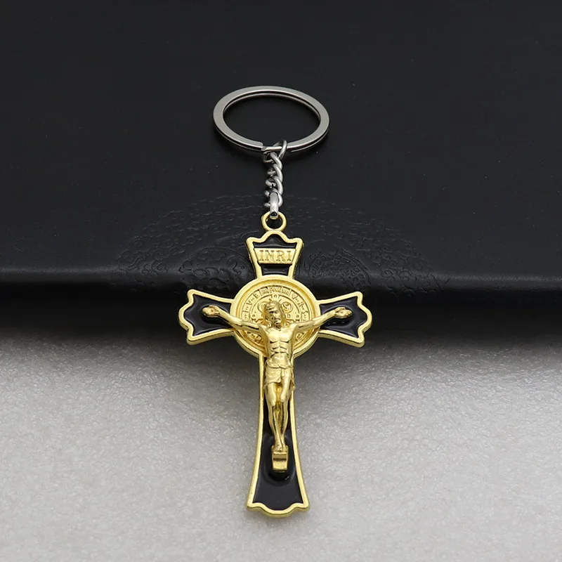 Christian Crucifix Cross Pendant Necklace Keychain Jewelry Cars Bags Accessories Religious Faith Birthday Gift Craft