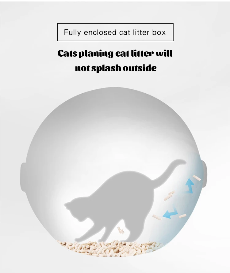 Fully Enclosed Plastic Washable Deodorant Bentonite Cat Toilet Good Privacy Cat Litter Basin Cat Litter Box