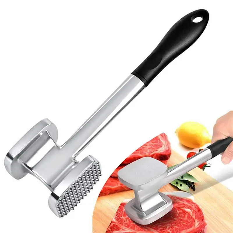 Wholesale 11 inch Tenderizer For meat Aluminum Heavy Sturdy Double Sided Hand Meat Mallet