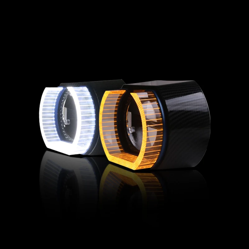 SANVI new design 3 inch shrouds mask with LED Angel Eye for 3 Inch Projector Lens car light shrouds with led angel eyes