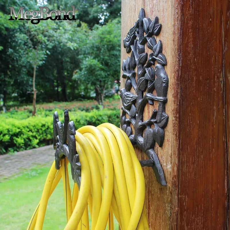 Heavy Duty Cast Iron Hose Holder,Garden & Yard Decorative Birds Wall Mounted Hose Butler,Water Pipe Holds,Rack,Hanger