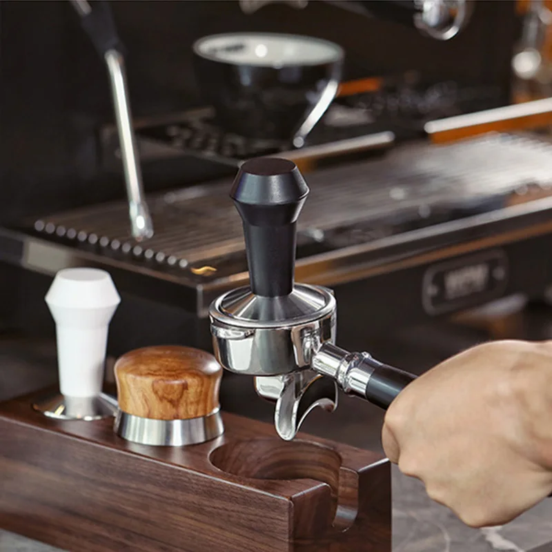 Espresso Stainless Steel Coffee Tamper Calibrated Spring Handle Powder Press iron-plated chrome coffee tamper
