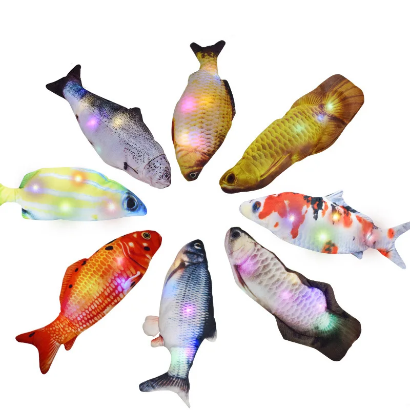 Wholesale Musical Concept Toy USB Electric Dancing Fish Plush Wiggling Flippity Fish Cat Toys