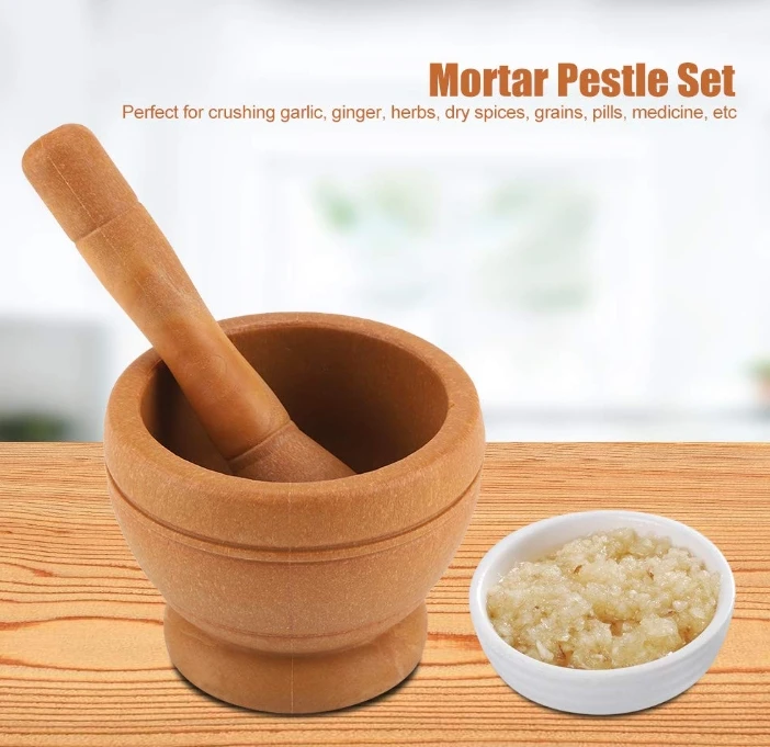 Multi-Functional Manual Household Plastic Garlic Press and Crusher Herb  Spice Grinding Mortar and Pestle