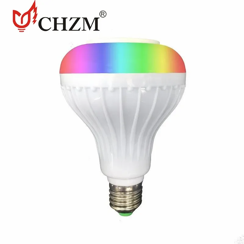 CHZM free sample CE RoHS  12W E27 RGB Color Changing LED Wireless Smart Music LED Light Bulb Remote Control