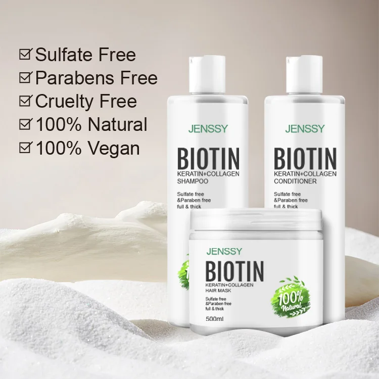 Biotin shampoo private label natural organic shampoo sulfate free Argan oil biotin aloe hair growth mask shampoo and conditioner