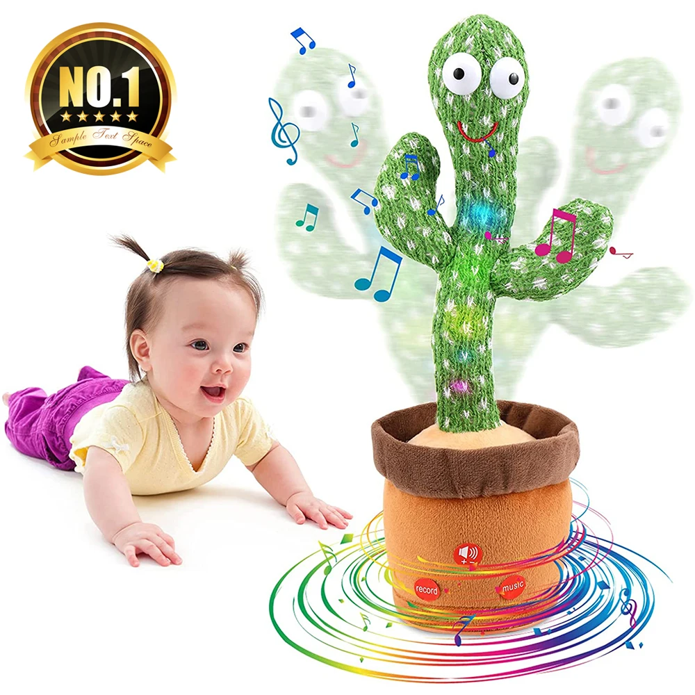 Hot selling funny stuffed toys sings and dance cactus toy plush doll dancing cactus for kid voice recording plant toys