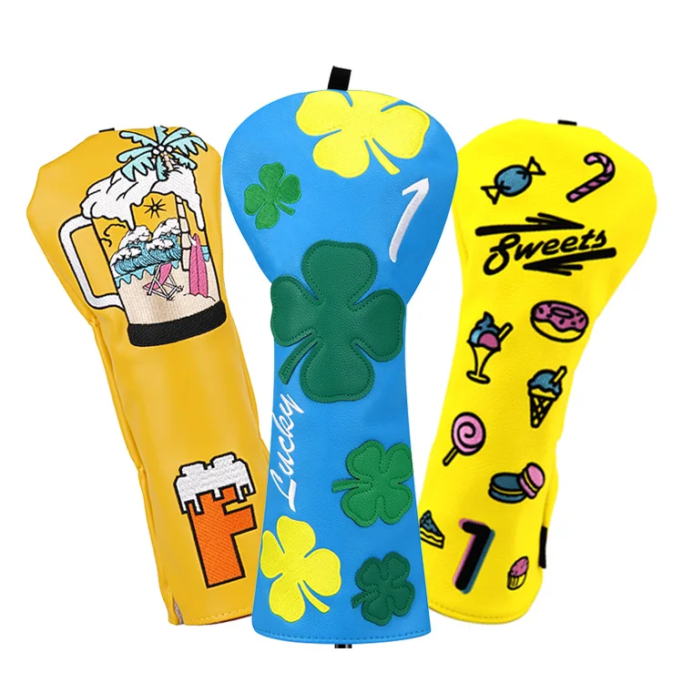 2023 новый дизайн, чехол для головы для гольфа из искусственной кожи, чехол для головы для гольфа, деревянного водителя, гольфа