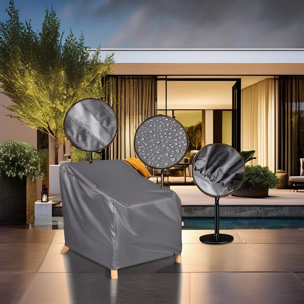 Black Oxford Cloth Chair Cover for Outdoor Furniture Waterproof and Sun/Dust Protection for Garden Use for Sofa