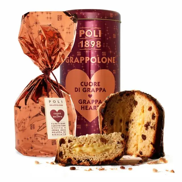 Top Quality Italian classic Panettone Pie Cake with Grappa Grappolone Poli 950g with nice Packaging for retail