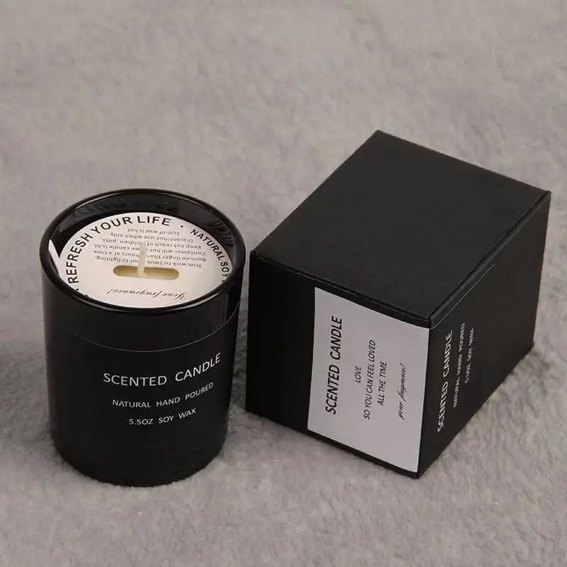 Wholesale Manufacture High Quality Custom Scented Candles With Black Jar