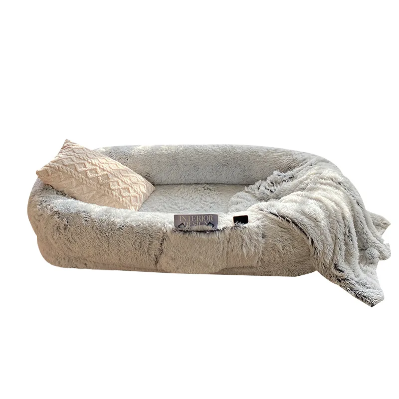 High Quality Washable Sleep Tight Ultra Large Giant Dog Bed Soft Memory Foam Human-Sized Dog Bed