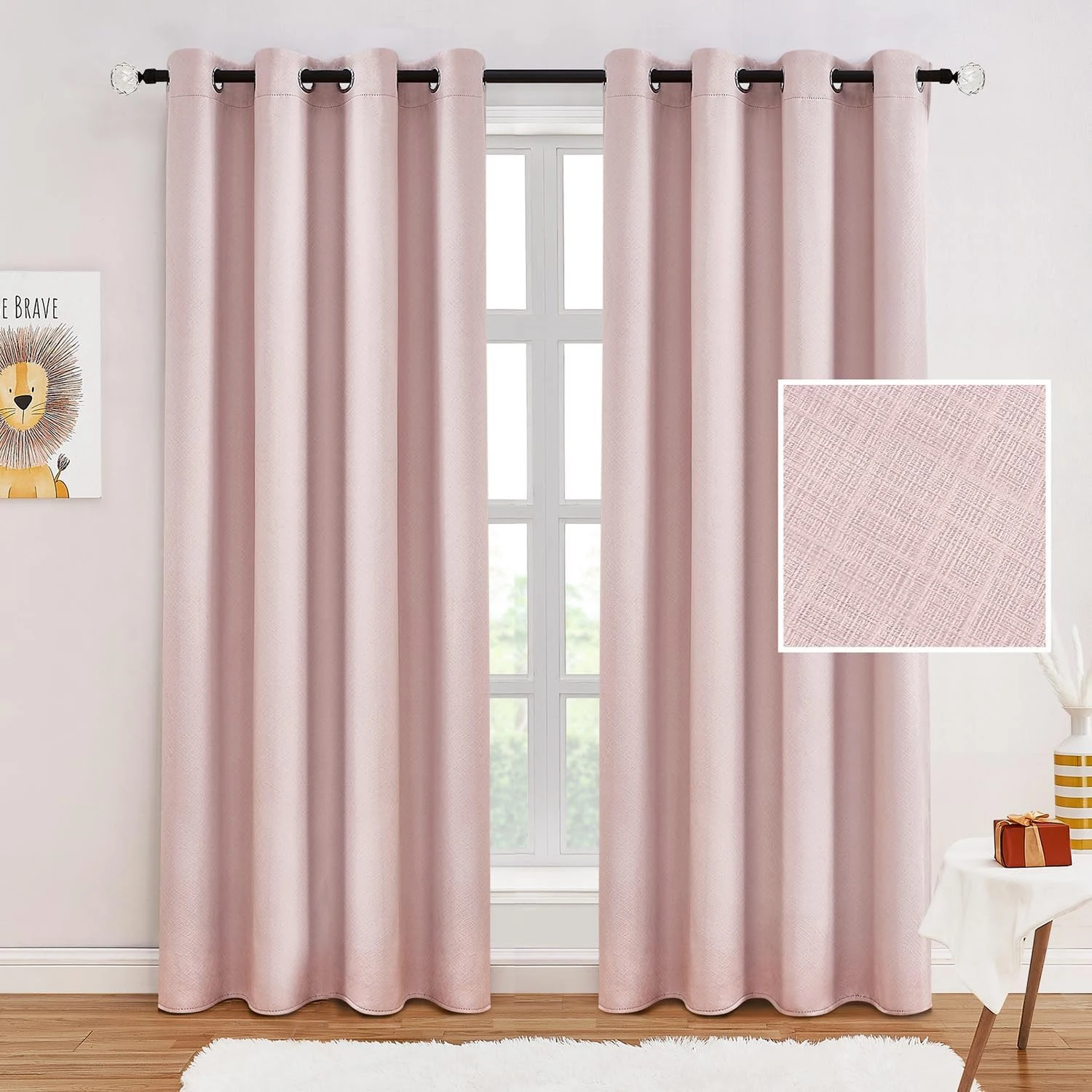 Customizable Full Blackout Window Darkening Curtains for Bedroom Light Blocking Drapes with Black Lining for Living Room