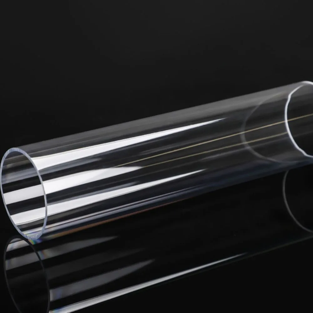 Extruded Transparent Acrylic Threaded Water Pipe Milky Acrylic PMMA LED Light Pipe Red Plexiglass Expansion Cylinders Tube 100mm