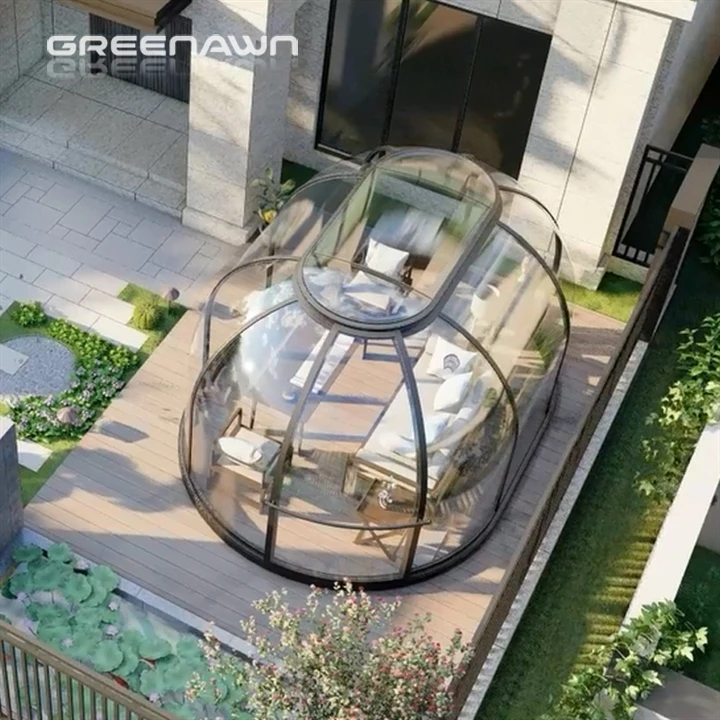 Transparent/Tan /Bluish/Greenish/Milky White Polycarbonate Bubble Tent House For sale