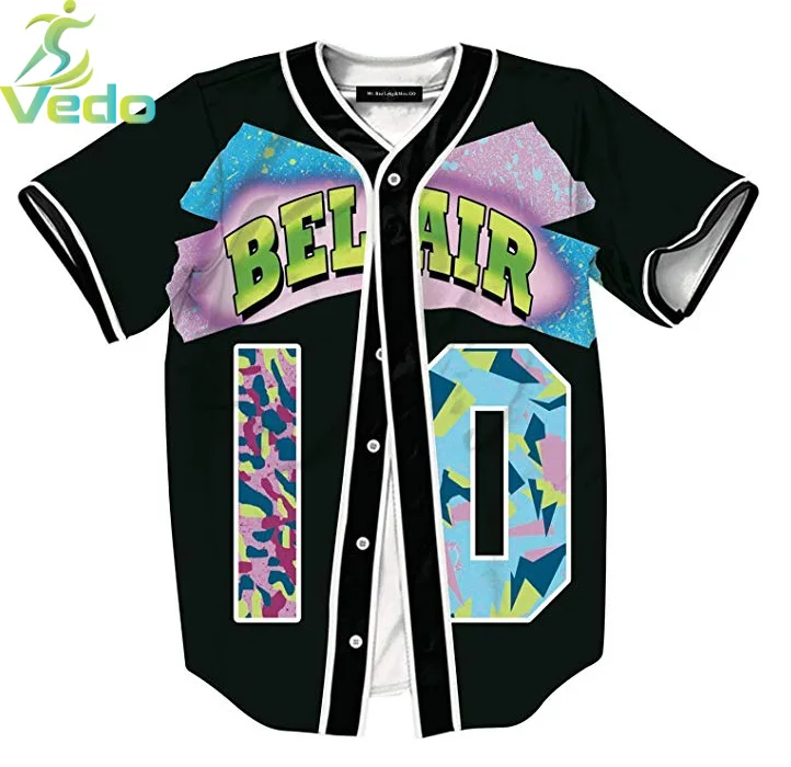 Wholesale Custom Sublimation Printing Polyester Short Sleeve Baseball Jersey
