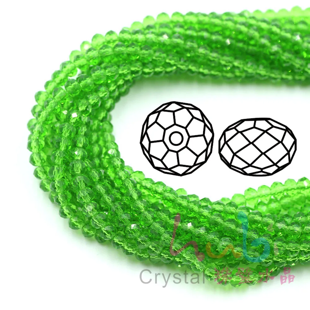 Flat Rondelle Glass Beads For Jewelry Making 4mm Faceted Round Crystal Beads For Decoration DIY Accessories 5strands/batch
