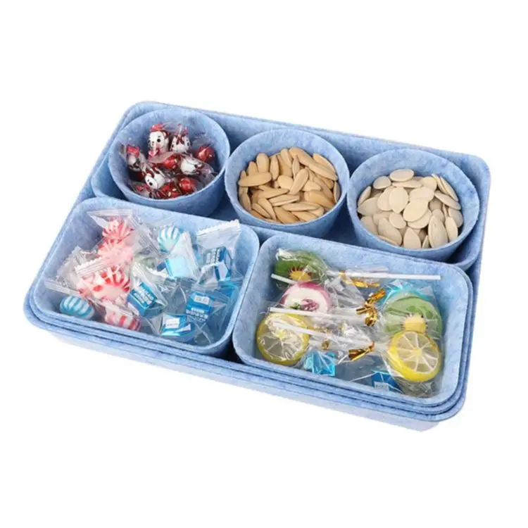 Hot Selling Felt Multi-functional Table Top Storage Boxes 8 Pieces Felt Storage Basket