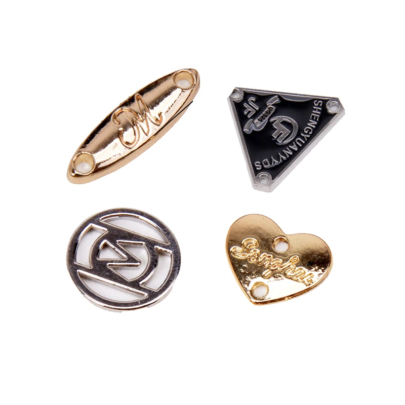 Fashion Design Engraved Embossed Brand Name Custom Metal Logo Labels Tag for Clothing