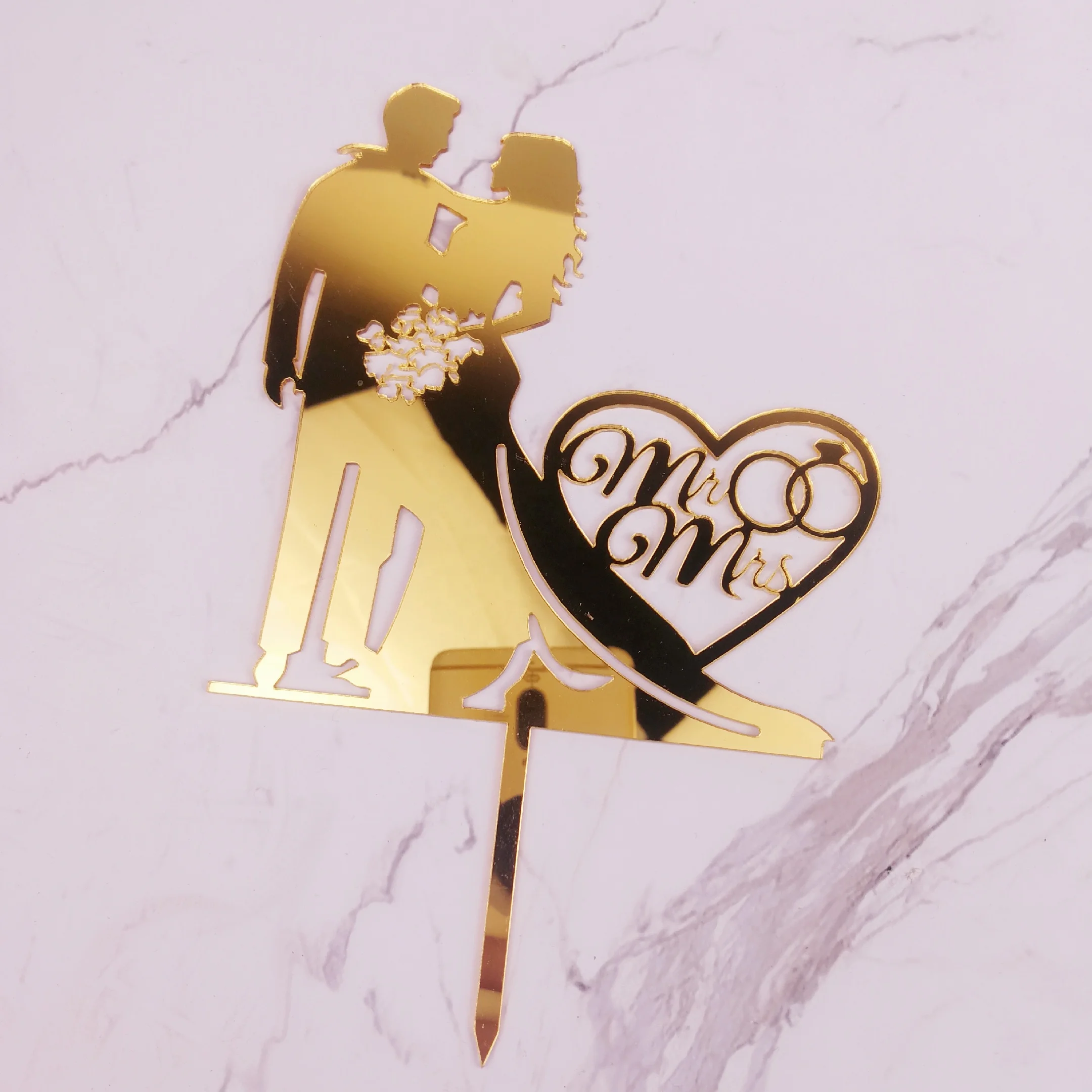 MrMrs propose marriage wedding custom acrylic cake topper