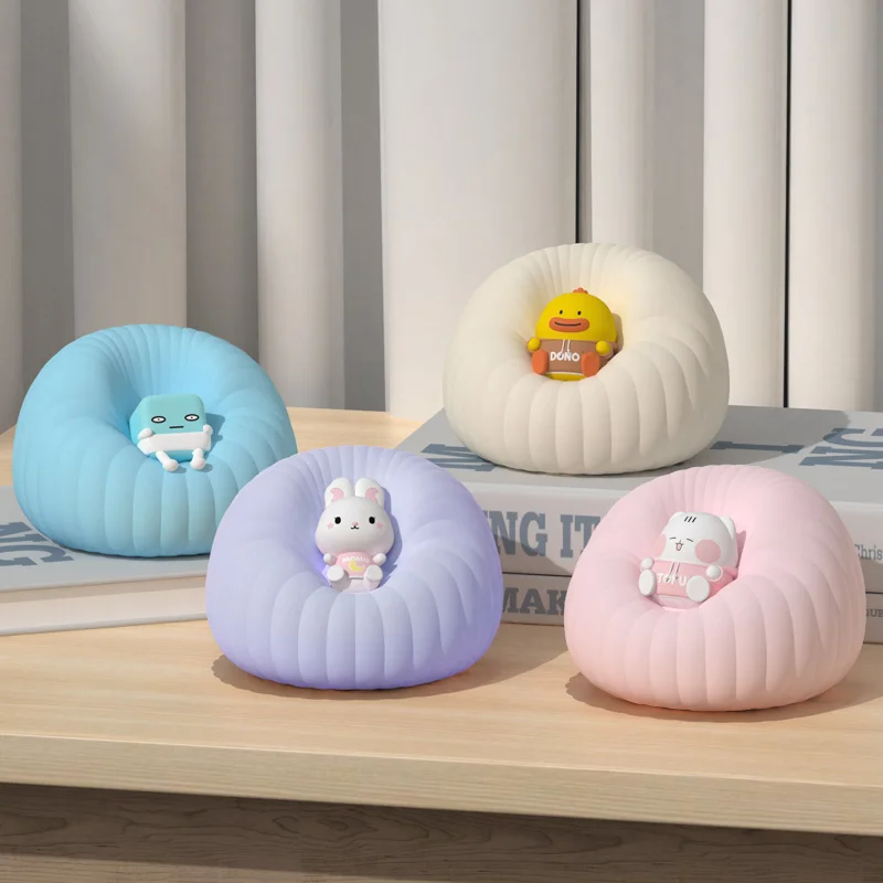 ICARER FAMILY Kids Gift Silicone Anime Kids Santa Claus Nightlight  Lamp  Cute Baby  Night Light For Room