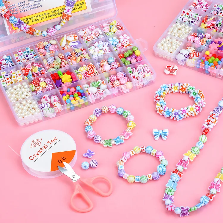 JC 24 grids Diy bead Accessories box beading kit for jewelry making colorful different shapes acrylic bracelet beads kit