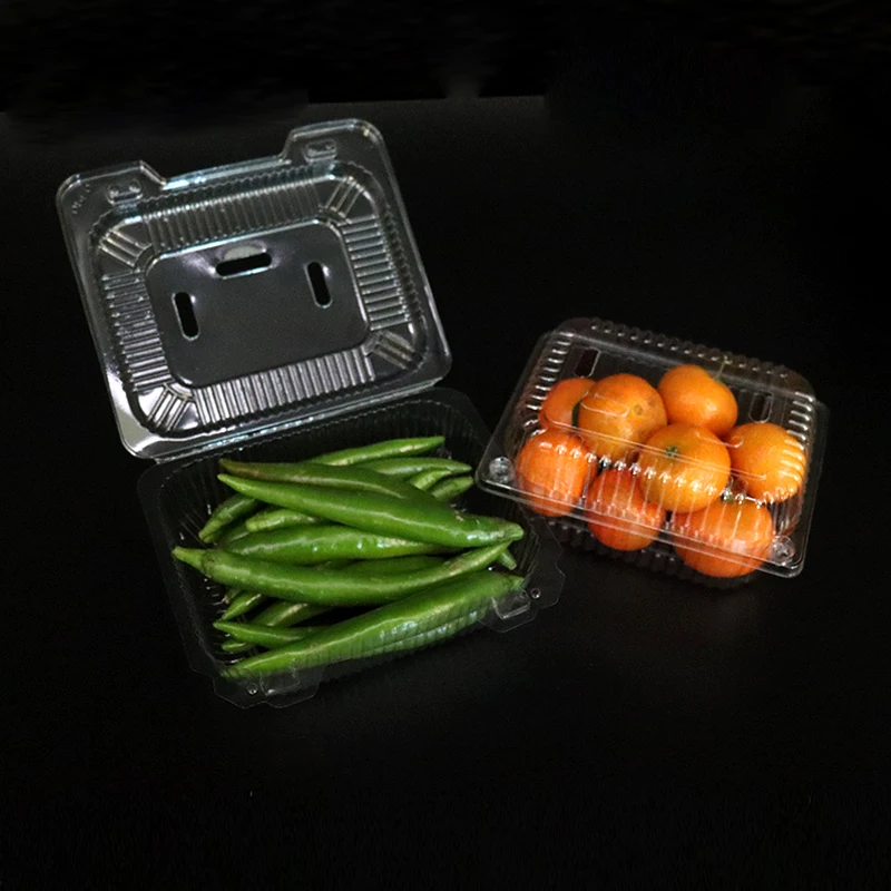 Customizable Food Grade Clear PET Plastic Food Blister Tray Thermoform Clamshell Plastic Fruit Meat Dessert Blister