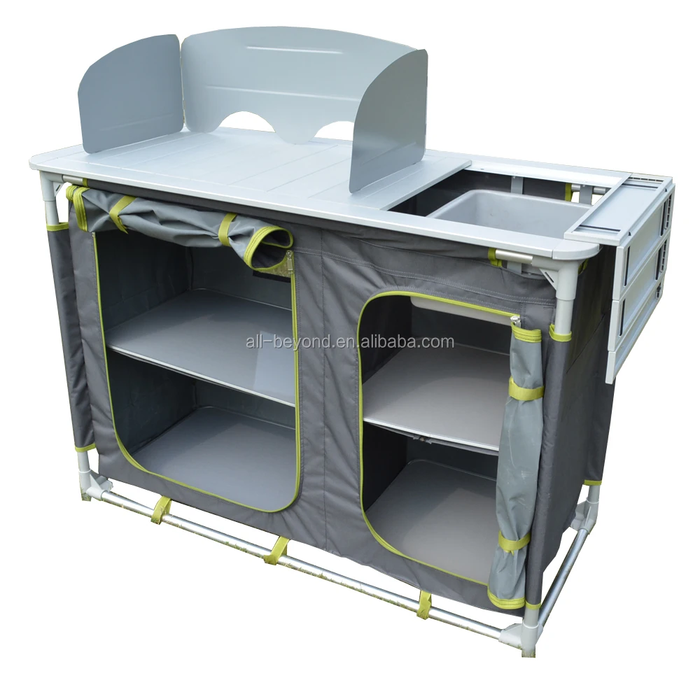 Folding camping kitchen aluminum cupboard picnic cabinet