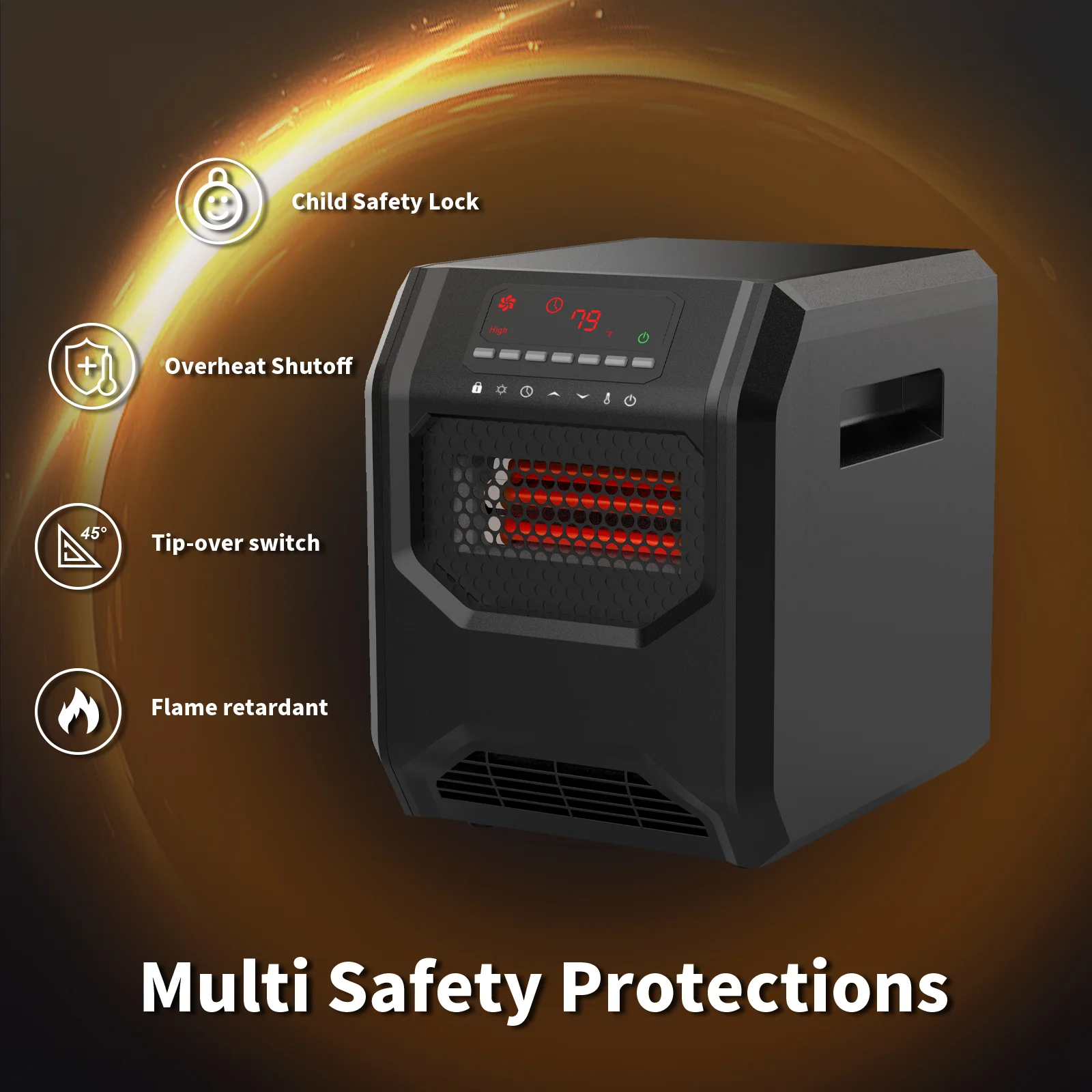 cTUVus 1000W 1500W Fast Heating Indoor Heating Warmer Air Heating Portable Free standing Electric Space Cabinet Heater