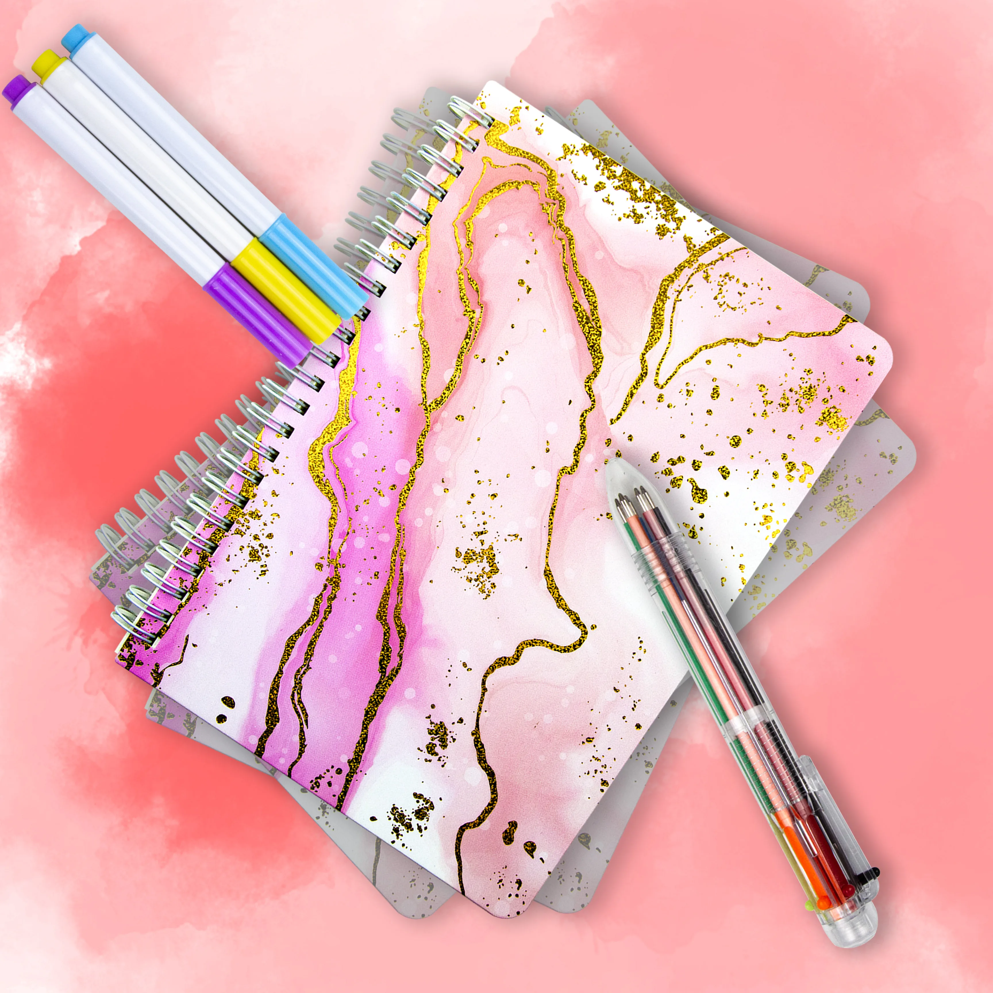 Girls gift set pink Scrapbook Kit DIY Memo Tape Kawaii diary note book Stationery Journal set kit for Student