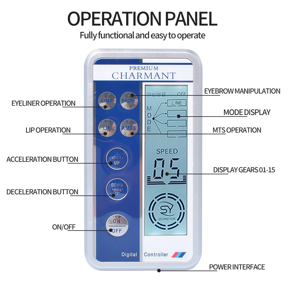 Popular Korea Digital microblading kit micropigmentation machine PMU MTS semi wireless Multifunction permanent makeup machine