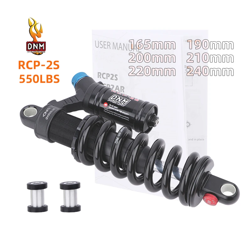 DNM RCP2S mountain bike rear shock absorber 550LBS spring soft tail 165mm/190mm/200/210/220/240mm bicycle shock absorber