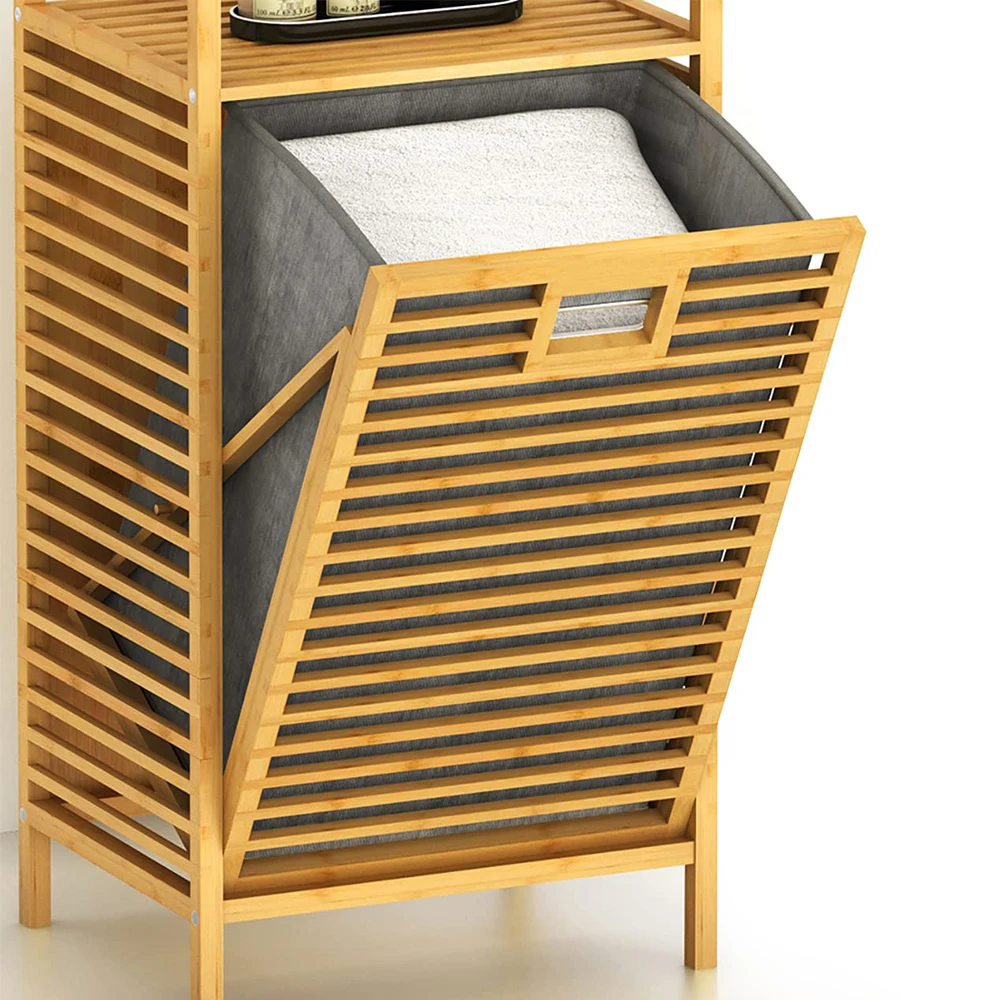 Hot sale High Capacity Wooden Bamboo Laundry Basket with Handles and Legs