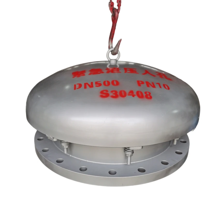 Sanitary stainless steel emergency pressure relief manhole fireproof and explosion-proof manhole