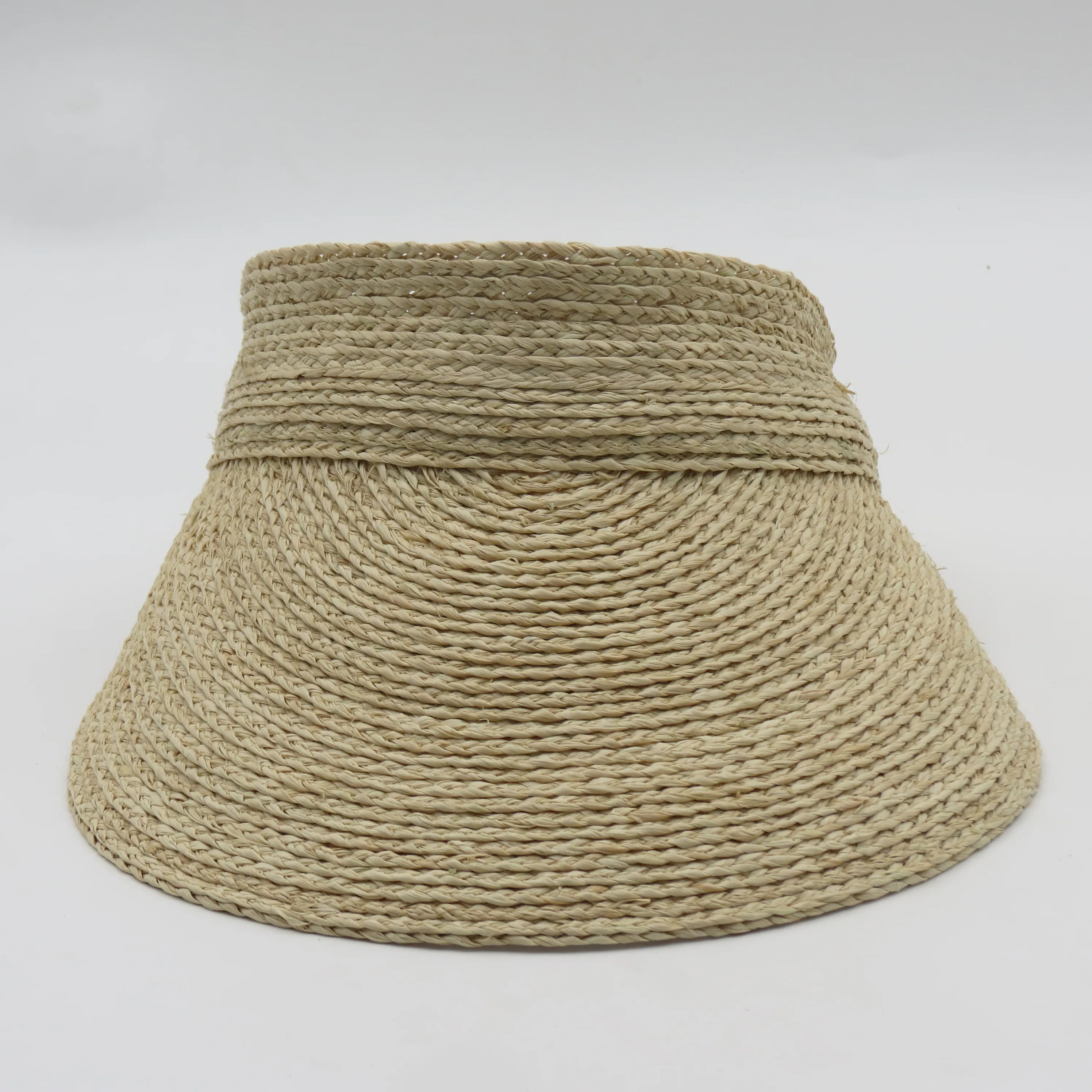 Wholesale Fashion Women Foldable Sun Beach Visor Hat Roll up Wide Brim Hat Paper Womens Raffia Straw Hat