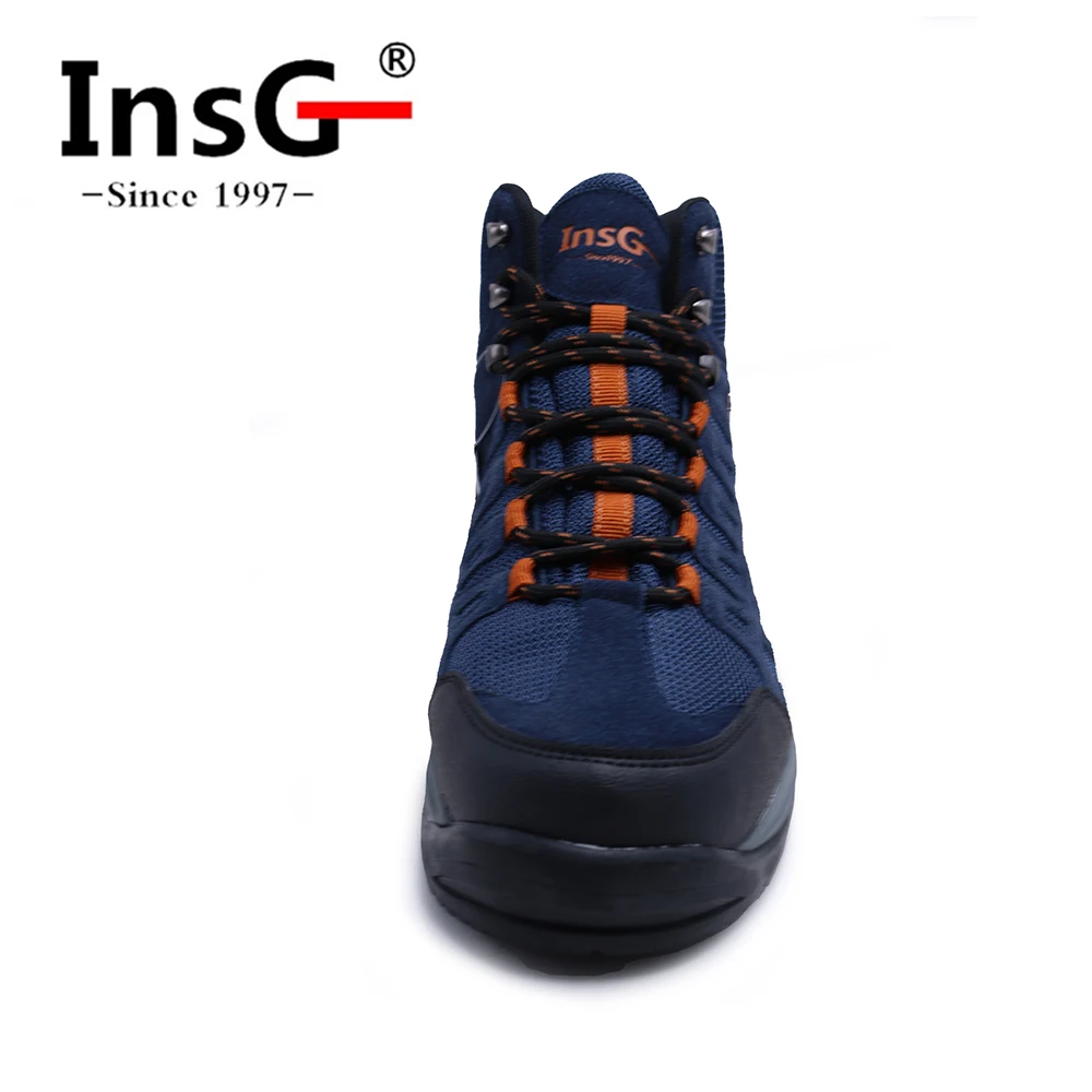 Удобные мужские горные ботинки OEM из натуральной замши, уличные водонепроницаемые Нескользящие треккинговые ботинки