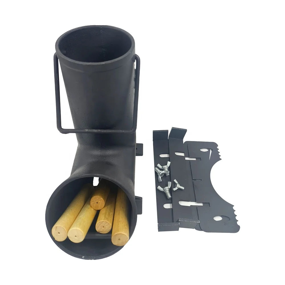 Outdoor Camping Gear Cast Iron Classic Rocket Stove With Handle For Cooking BBQ