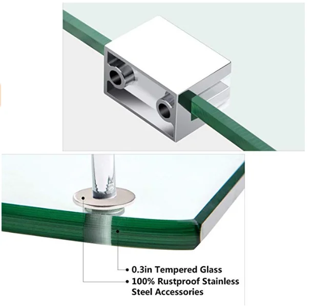 Modern Wall Mounted Glass Bathroom Corner Shelf Bathroom Corner Glass Shelf Glass Corner Shower Shelf