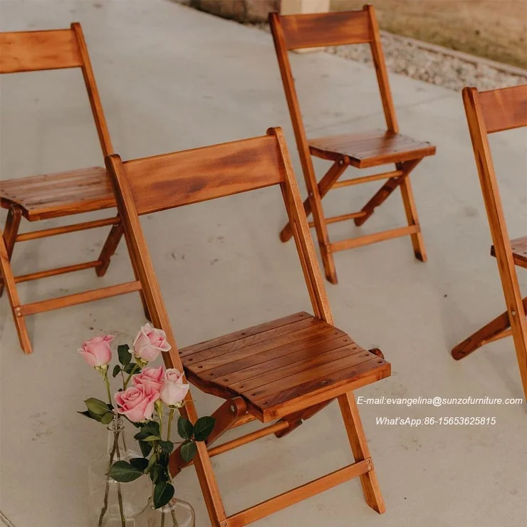 Antique Solid Wood Folding Chairs Garden Event Party Wedding Chairs