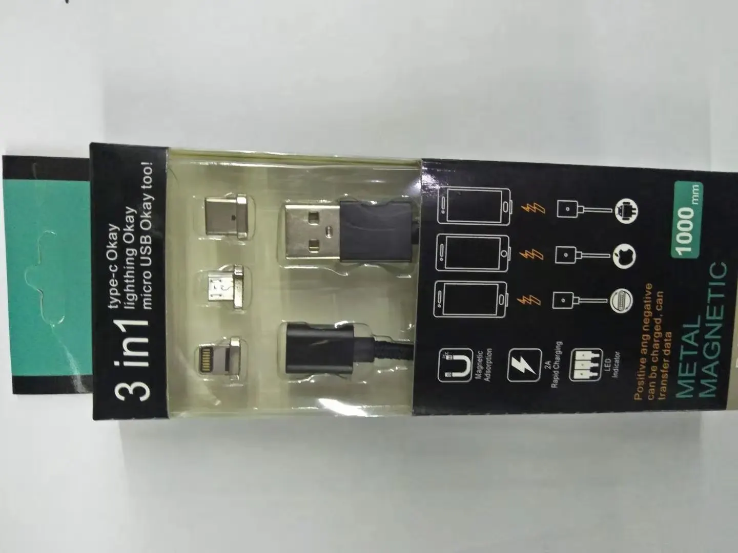  Магнитный кабель для быстрой зарядки Glory Mark 3 в 1 плетеный нейлоновый Micro Usb 3A Быстрая зарядка Передача данных