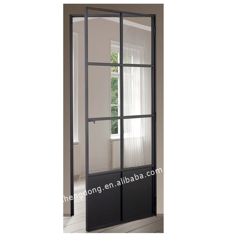 Factory Price Wrought Iron Door Out Swing Wholesale Security Steel Doors with Metal Mesh Screen