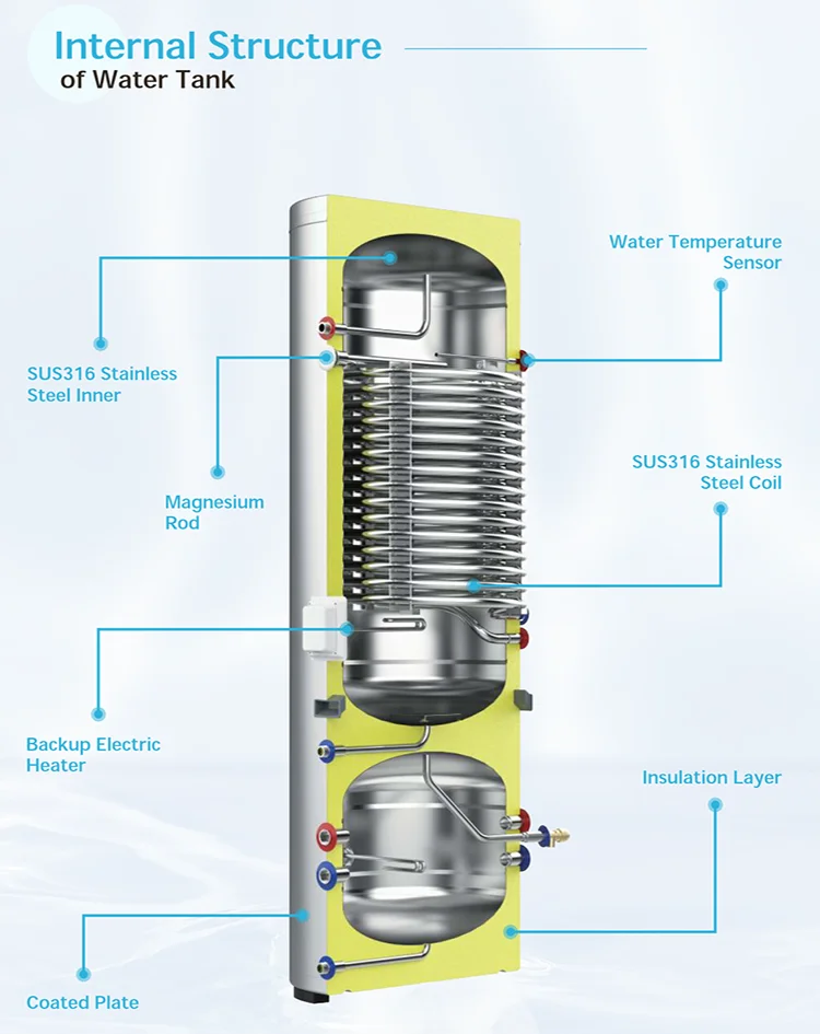 Manufacture thermodynamic water heater Solar Heat Pump 100L-600L Heat Water Pump Tank