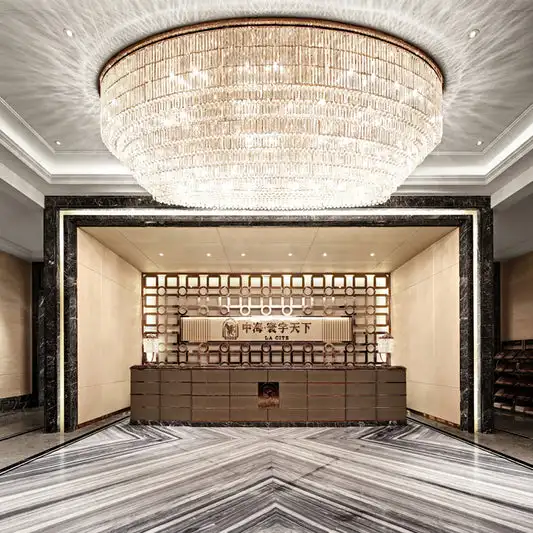 Luxury Gold-Plated Crystal Chandelier For Hotel Lobby Or Banquet Hall Lighting